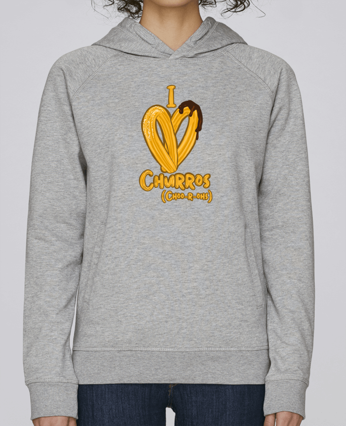 Sweat capuche femme I love churros par Darkafreak