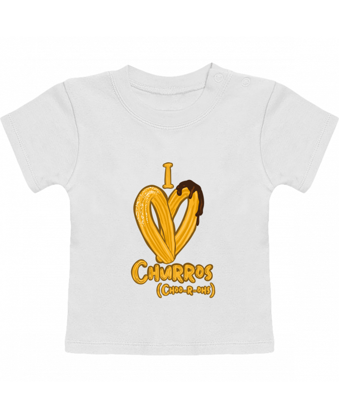 T-shirt bébé I love churros manches courtes du designer Darkafreak