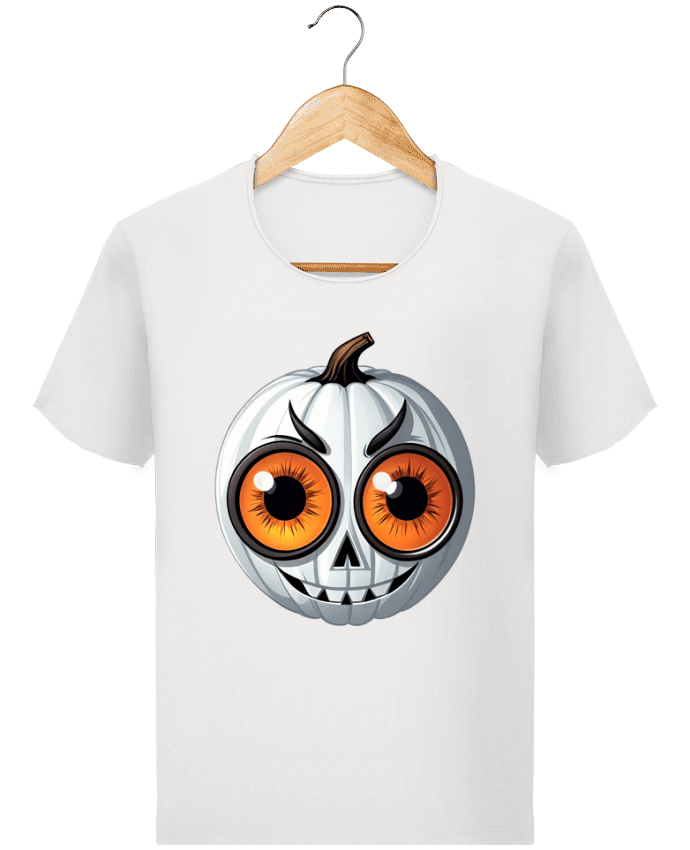  T-shirt Homme vintage WHITE PUMPKIN WITH EYES par 33designerarte