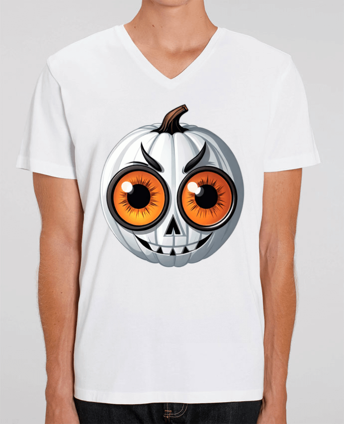 T-shirt homme WHITE PUMPKIN WITH EYES par 33designerarte