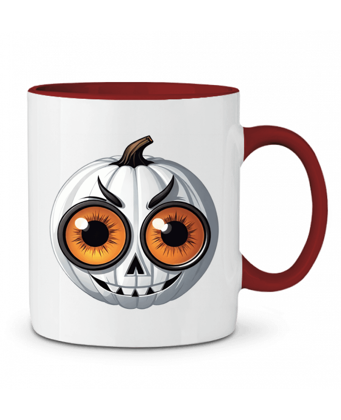 Mug bicolore WHITE PUMPKIN WITH EYES 33designerarte