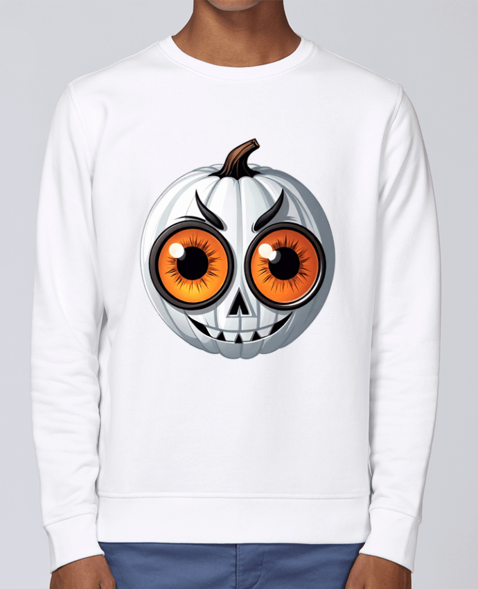 Sweatshirt WHITE PUMPKIN WITH EYES par 33designerarte