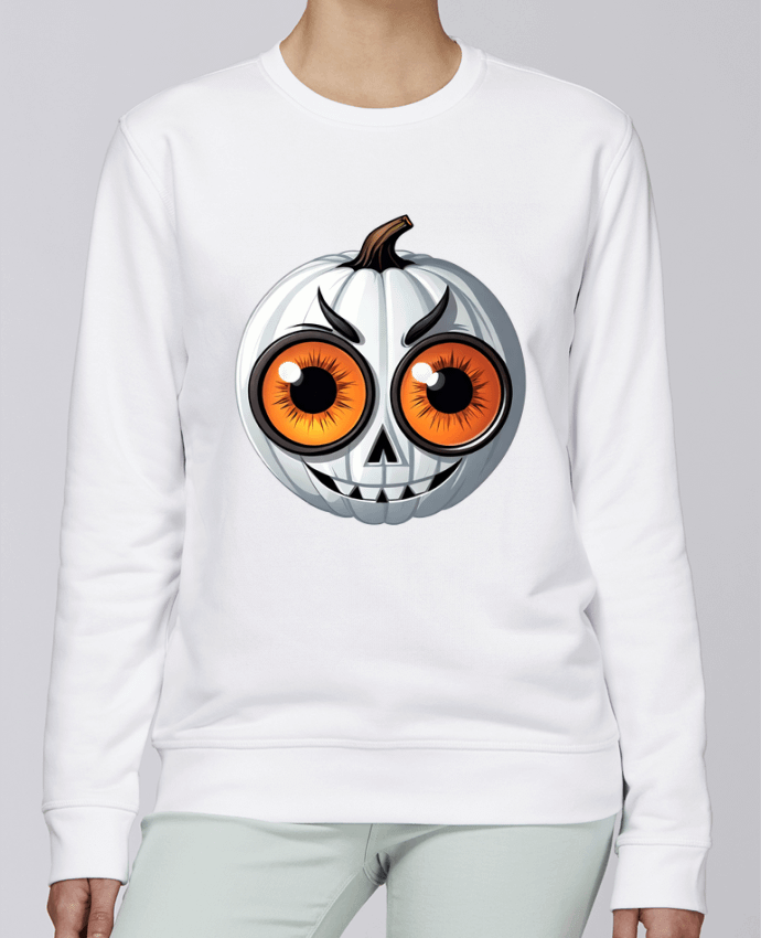 Sweatshirt WHITE PUMPKIN WITH EYES par 33designerarte