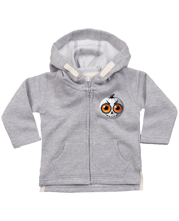 Sweat à capuche bébé zippé WHITE PUMPKIN WITH EYES par 33designerarte