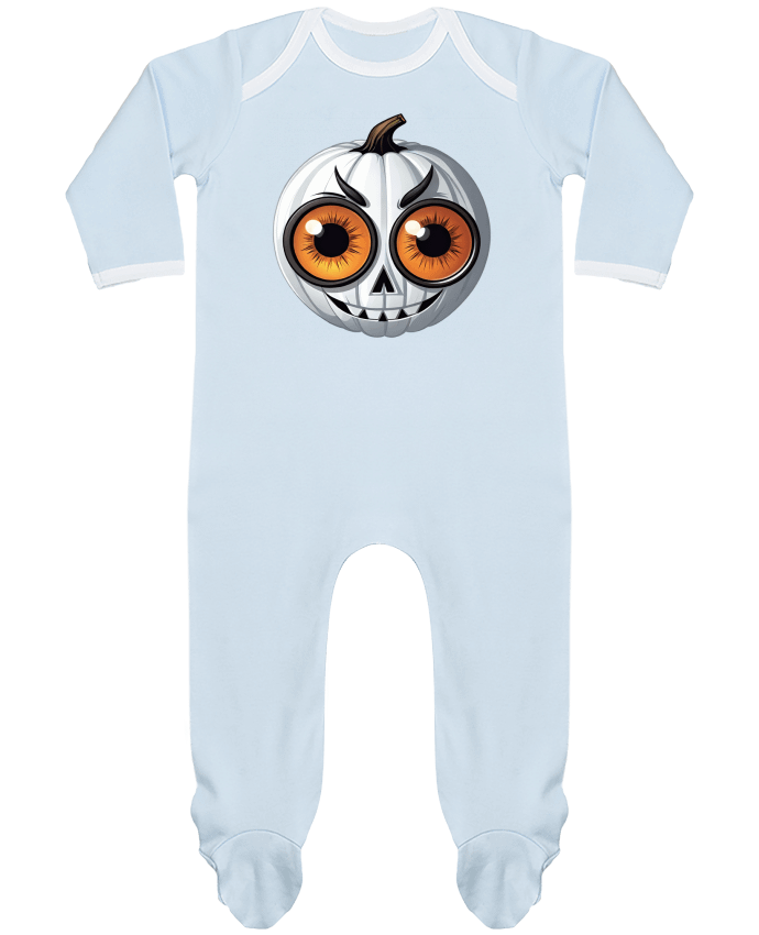 Body Pyjama Bébé WHITE PUMPKIN WITH EYES par 33designerarte