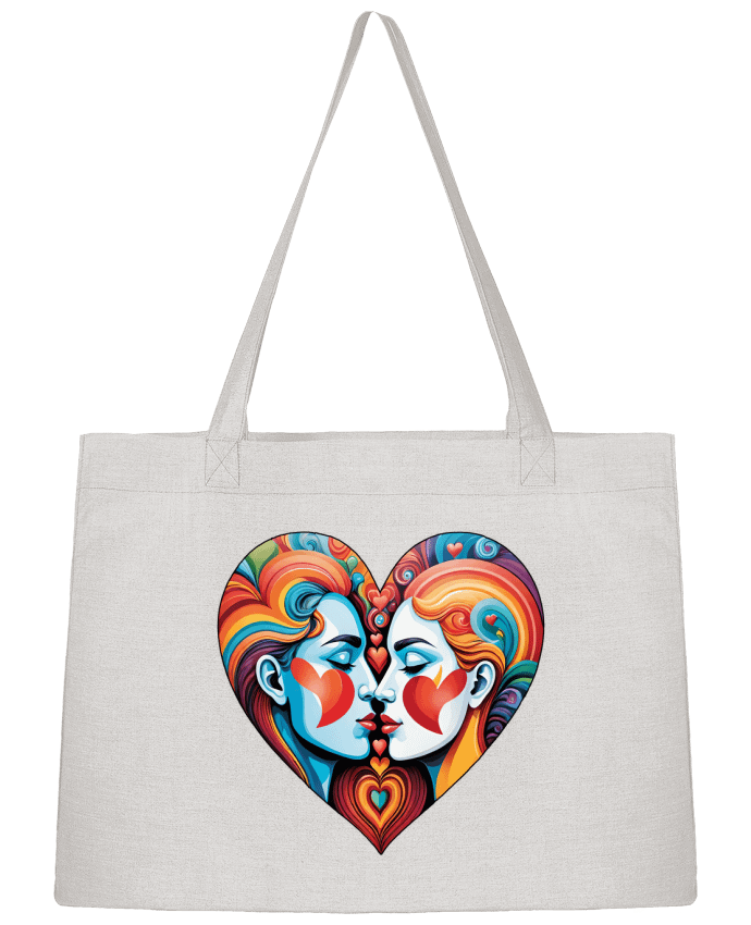 Sac Shopping MULTICOLOR HEART par 33designerarte