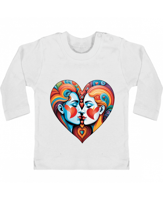 T-shirt bébé MULTICOLOR HEART manches longues du designer 33designerarte