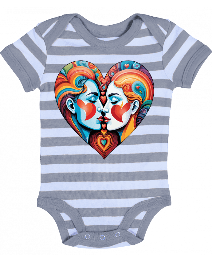 Body Bébé Rayé MULTICOLOR HEART - 33designerarte