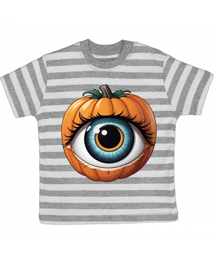 Tee-shirt bébé à rayures THE LOOK OF THE PUMPKIN par 33designerarte