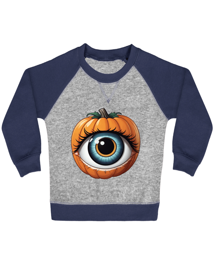 Sweat bébé manches contrastée THE LOOK OF THE PUMPKIN par 33designerarte