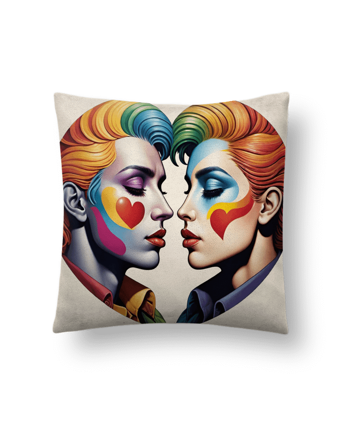 Coussin suédine UNITED HEARTS par 33designerarte