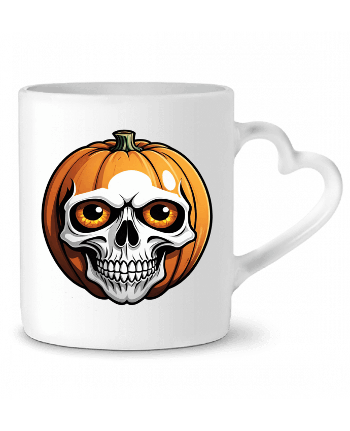 Mug coeur CITROUILLE AVEC CRÂNE par 33designerarte