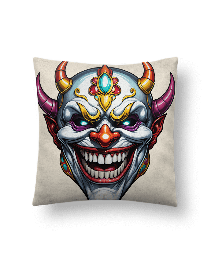 Coussin suédine MASQUE AVEC SOURIRE par 33designerarte