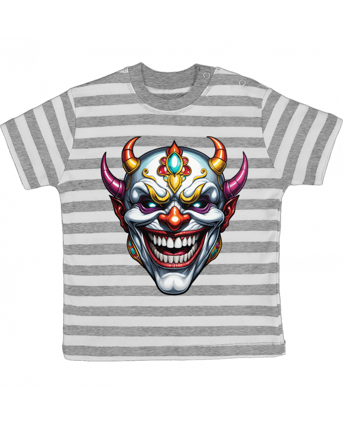 Tee-shirt bébé à rayures MASQUE AVEC SOURIRE par 33designerarte