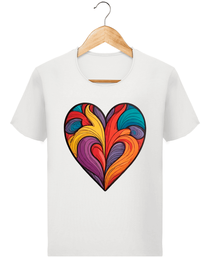  T-shirt Homme vintage COEUR MULTICOLORE par 33designerarte