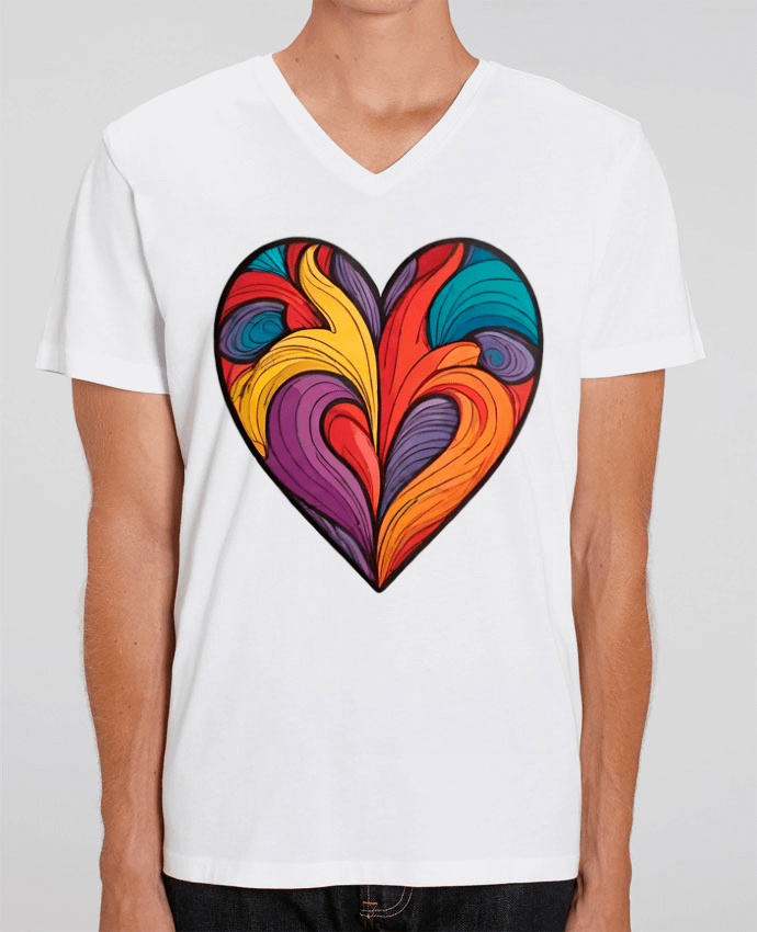 T-shirt homme COEUR MULTICOLORE par 33designerarte