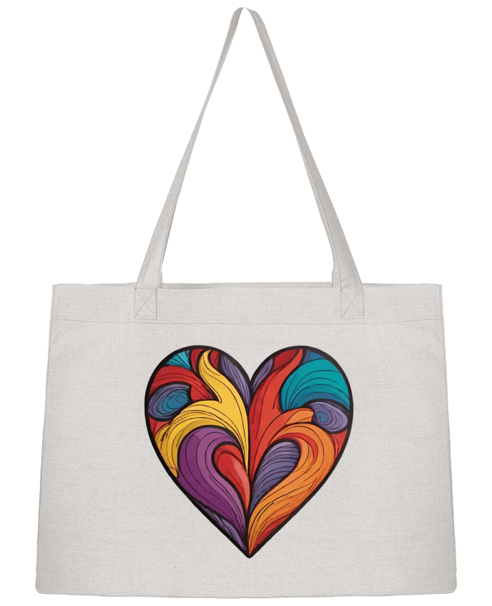 Sac Shopping COEUR MULTICOLORE par 33designerarte