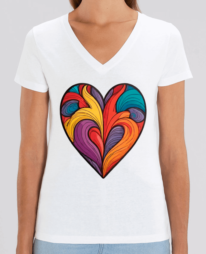 Tee-shirt femme COEUR MULTICOLORE Par  33designerarte