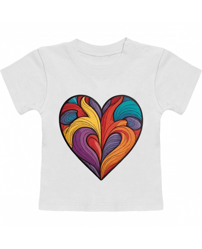 T-shirt bébé COEUR MULTICOLORE manches courtes du designer 33designerarte