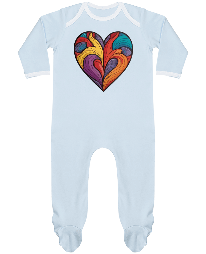 Body Pyjama Bébé COEUR MULTICOLORE par 33designerarte