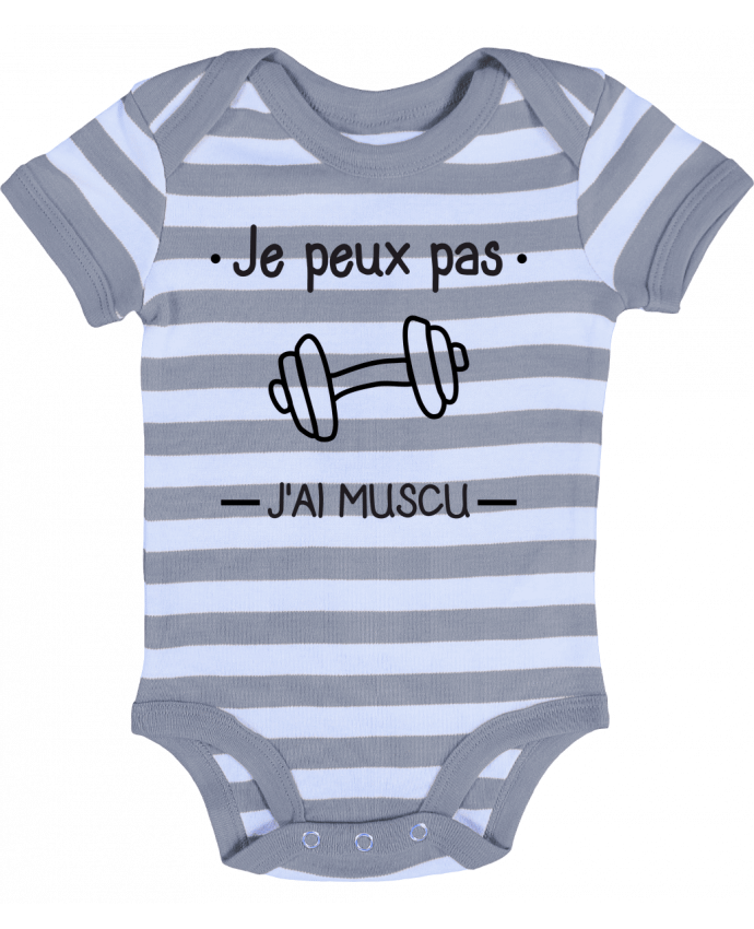 Baby Body striped Je peux pas j'ai muscu, musculation - Benichan