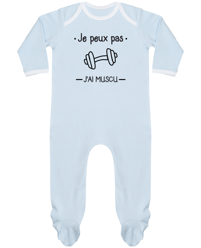 Baby Sleeper long sleeves Contrast Je peux pas j'ai muscu, musculation by Benichan
