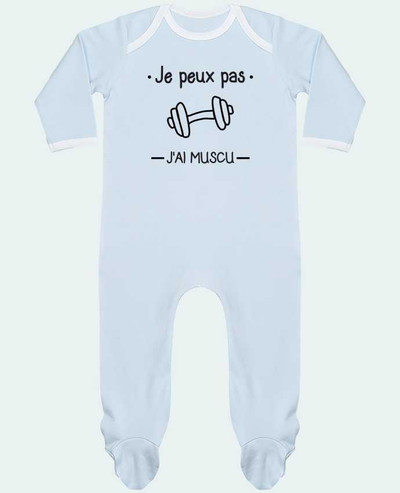 Body Pyjama Bébé Je peux pas j'ai muscu, musculation par Benichan