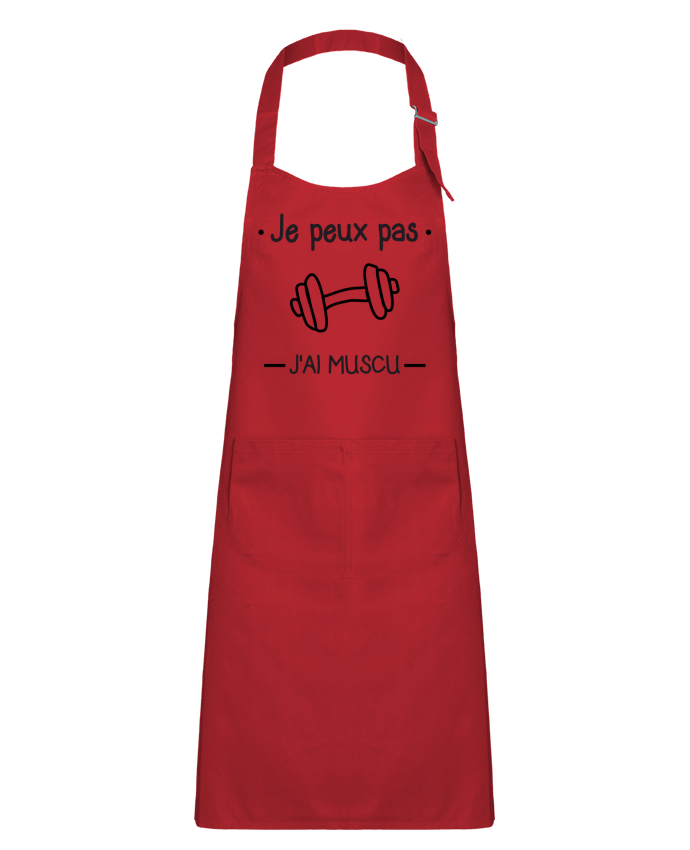 Kids chef pocket apron Je peux pas j'ai muscu, musculation by Benichan