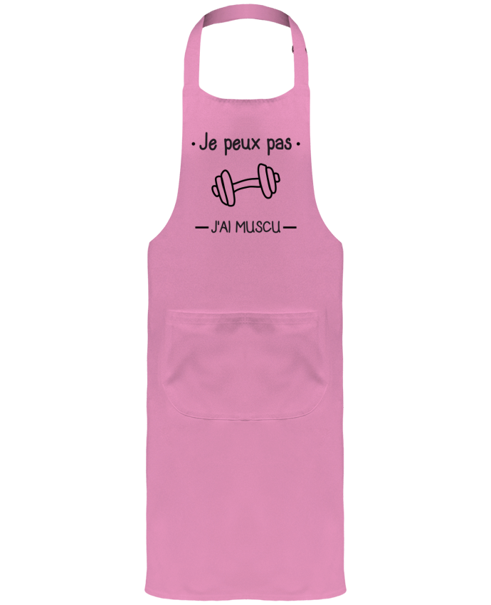 Garden or Sommelier Apron with Pocket Je peux pas j'ai muscu, musculation by Benichan