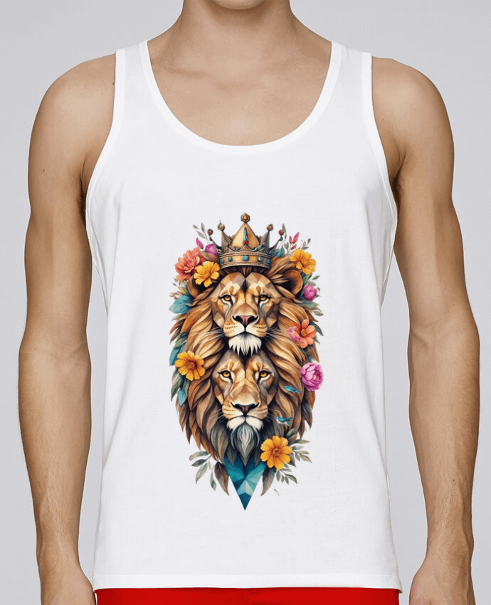 Débardeur homme Lions flowers par /wait-design 100% coton bio