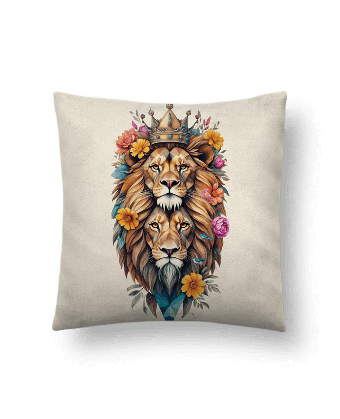 Coussin suédine Lions flowers par /wait-design