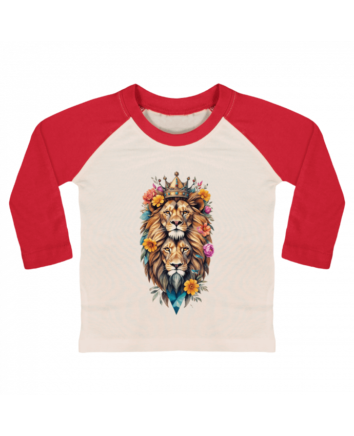 Tee-shirt Bébé Baseball ML Lions flowers par /wait-design