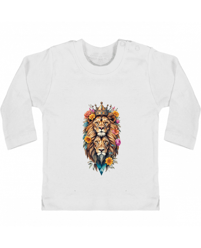 T-shirt bébé Lions flowers manches longues du designer /wait-design