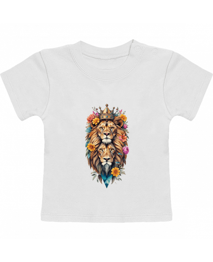 T-shirt bébé Lions flowers manches courtes du designer /wait-design