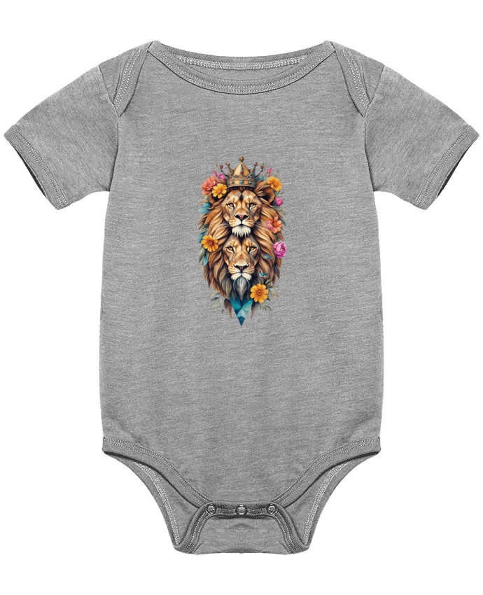 Body bébé Lions flowers par /wait-design