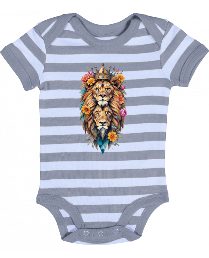 Body Bébé Rayé Lions flowers - /wait-design