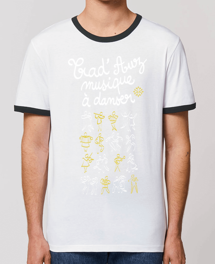 T-shirt TRADAUZ BLANC ET JAUNE par TRADAUZ
