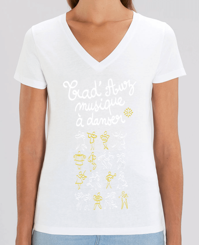 Tee-shirt femme TRADAUZ BLANC ET JAUNE Par  TRADAUZ