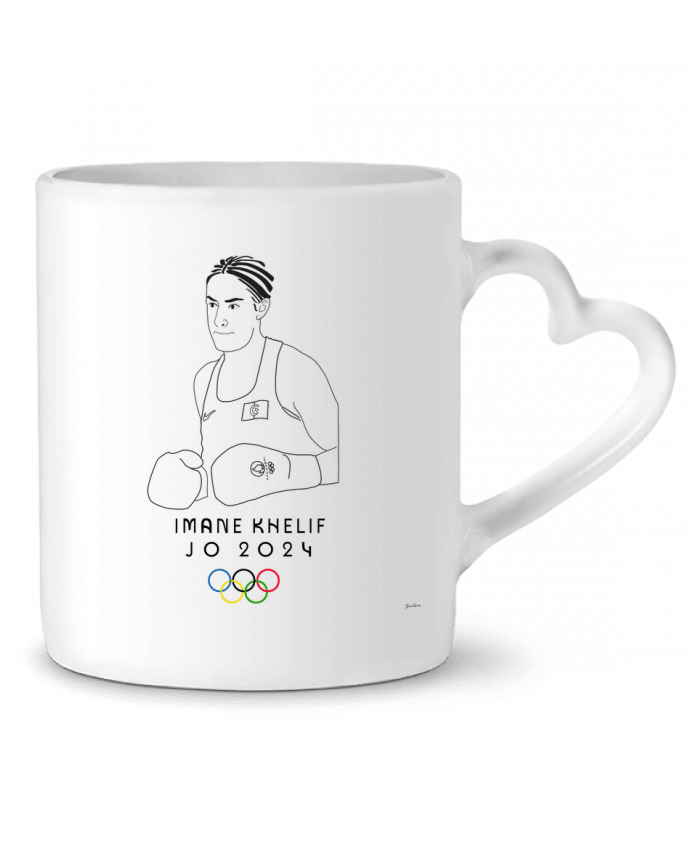 Mug coeur IMANE KHELIF CHAMPIONNE MEDAILLE D OR ALGERIENNE JO2024 PARIS2024 par                     