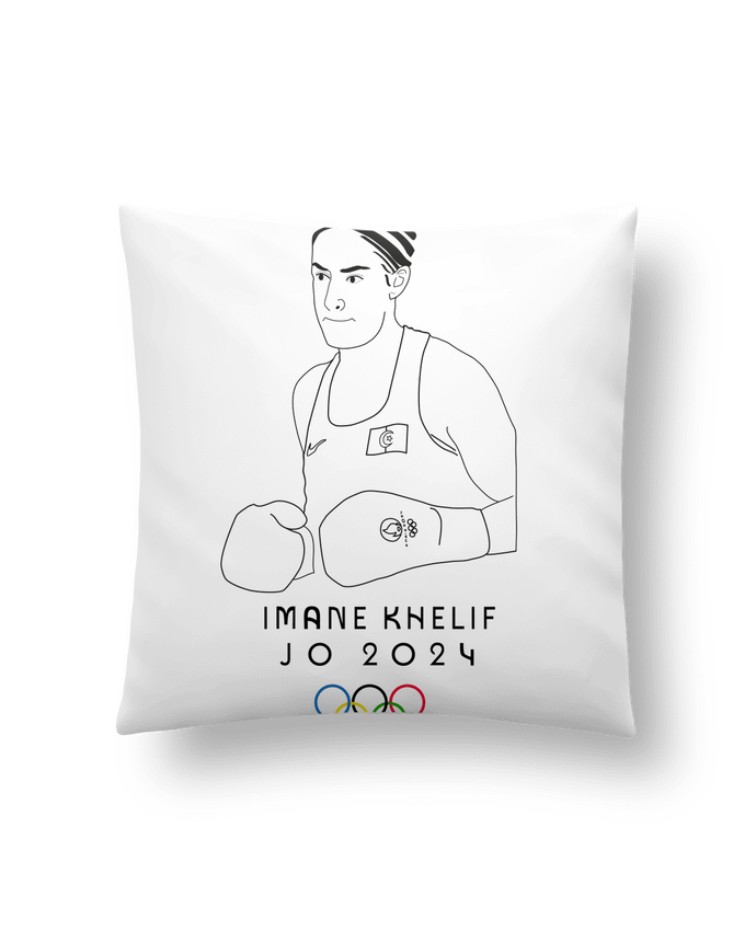 Coussin IMANE KHELIF CHAMPIONNE MEDAILLE D OR ALGERIENNE JO2024 PARIS2024 par                       