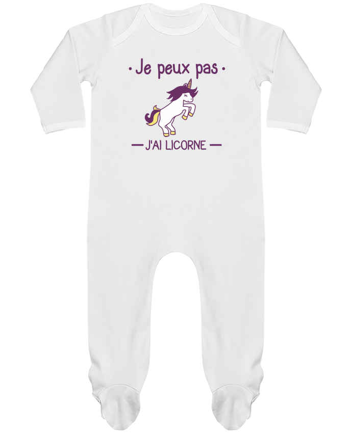 Baby Sleeper long sleeves Contrast Je peux pas j'ai licorne by Benichan