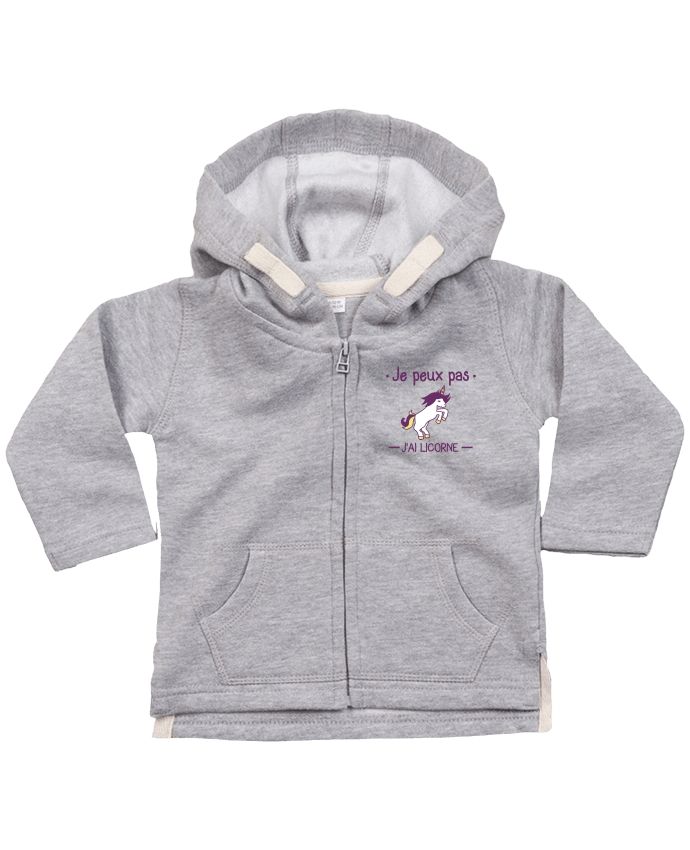 Sudadera Capucha con Cermallera Je peux pas j'ai licorne por Benichan