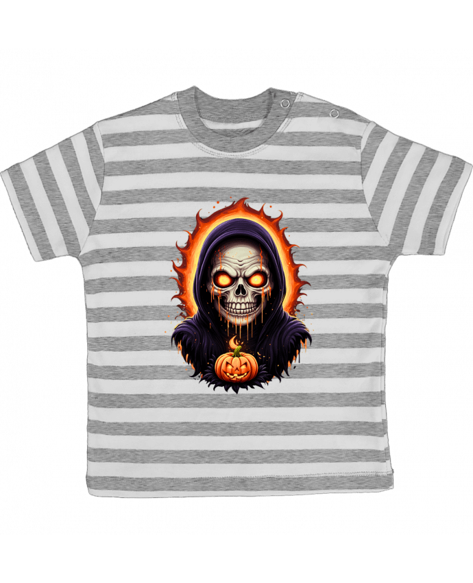 Tee-shirt bébé à rayures Je Ne Fête Pas Halloween, Je Suis Halloween par Phocea Editions