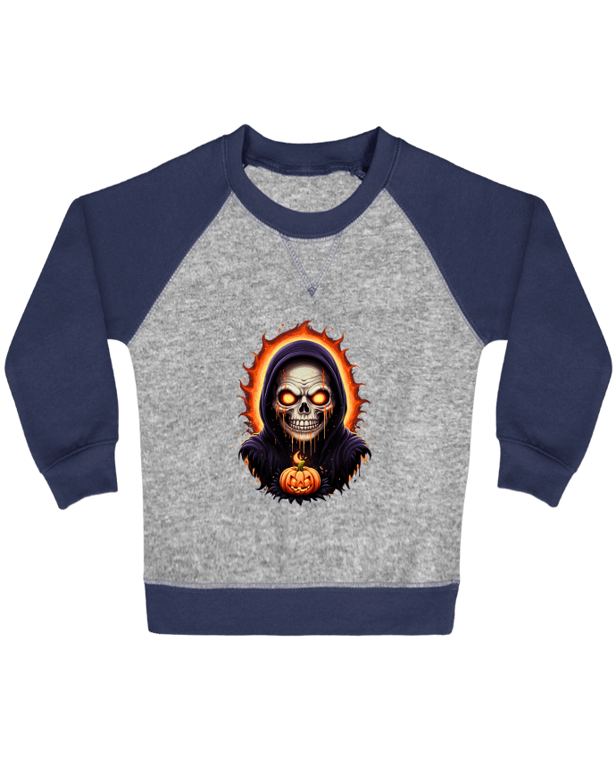 Sweat bébé manches contrastée Je Ne Fête Pas Halloween, Je Suis Halloween par Phocea Editions