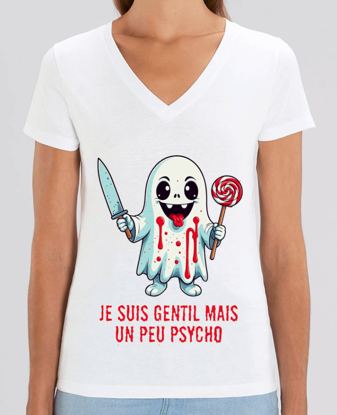 Tee-shirt femme Je suis gentil mais un peu psycho Par  Phocea Editions