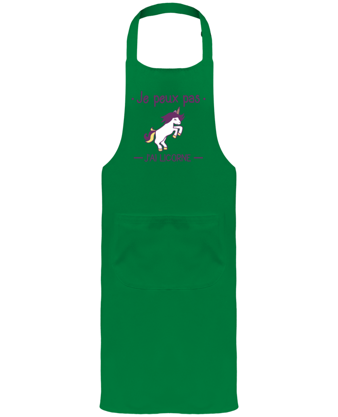 Tablier avec poches Je peux pas j'ai licorne par Benichan