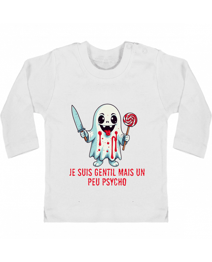 T-shirt bébé Je suis gentil mais un peu psycho manches longues du designer Phocea Editions