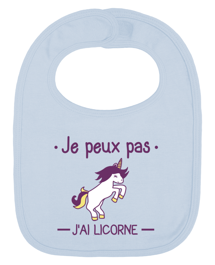 Bavoir bébé uni Je peux pas j'ai licorne par Benichan