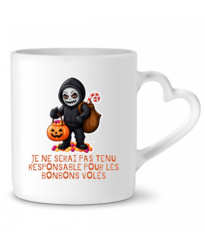 Mug coeur Je Ne Serai Pas Tenu Responsable Pour Les Bonbons Volés par Phocea Editions
