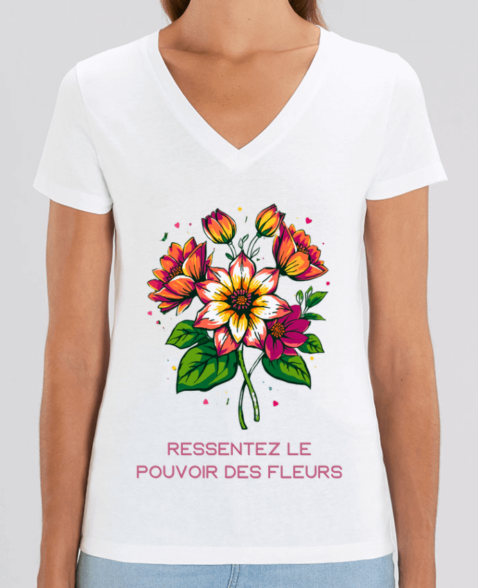 Tee-shirt femme Ressentez Le Pouvoir Des Fleurs Par  Phocea Editions